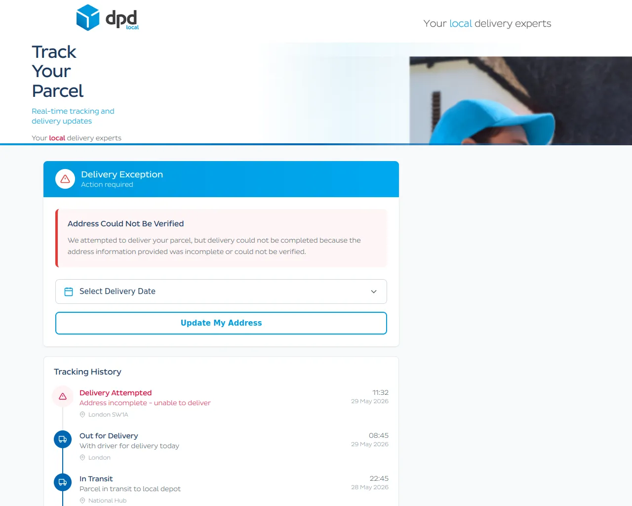 Screenshot of dpd.bvxtrpq.cfd