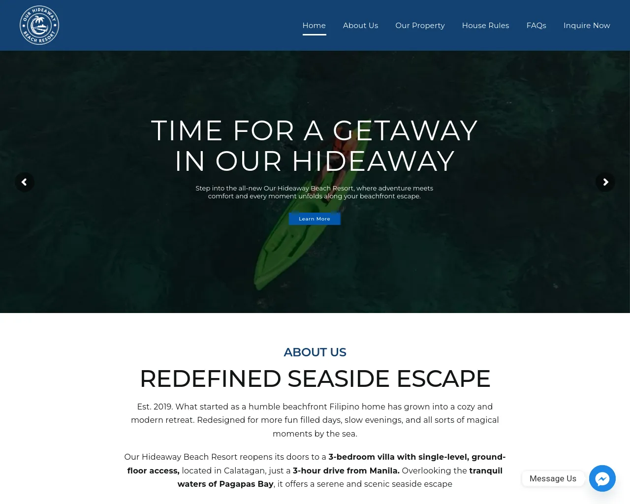 Screenshot of ourhideawaybeachresort.com