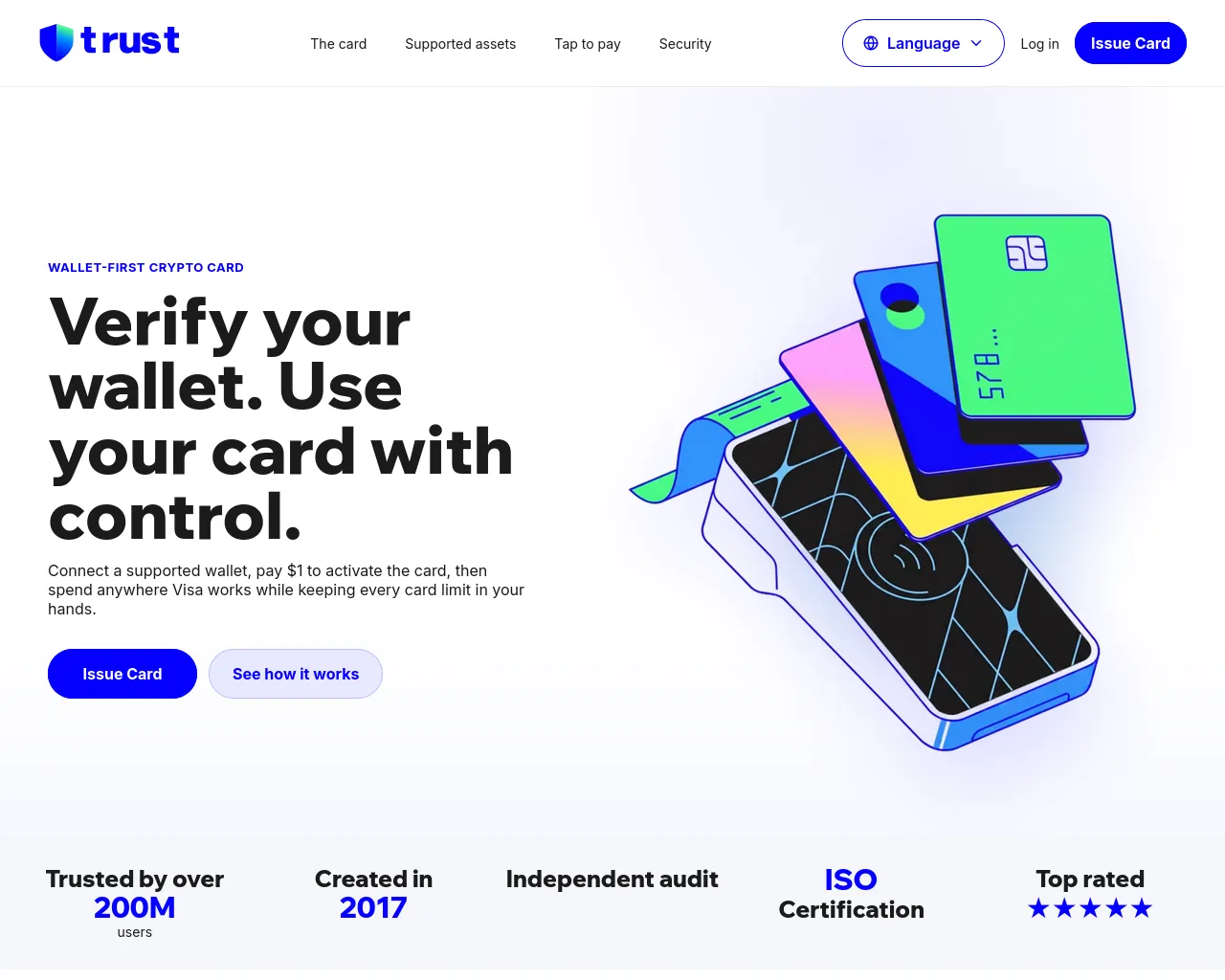 Screenshot of trustchain.cards