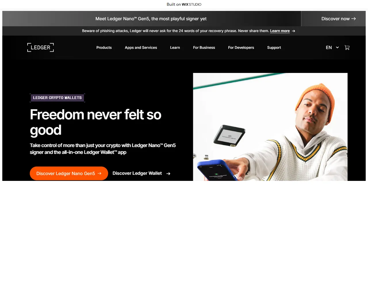 Screenshot of starts-ledzercom.wixstudio.com