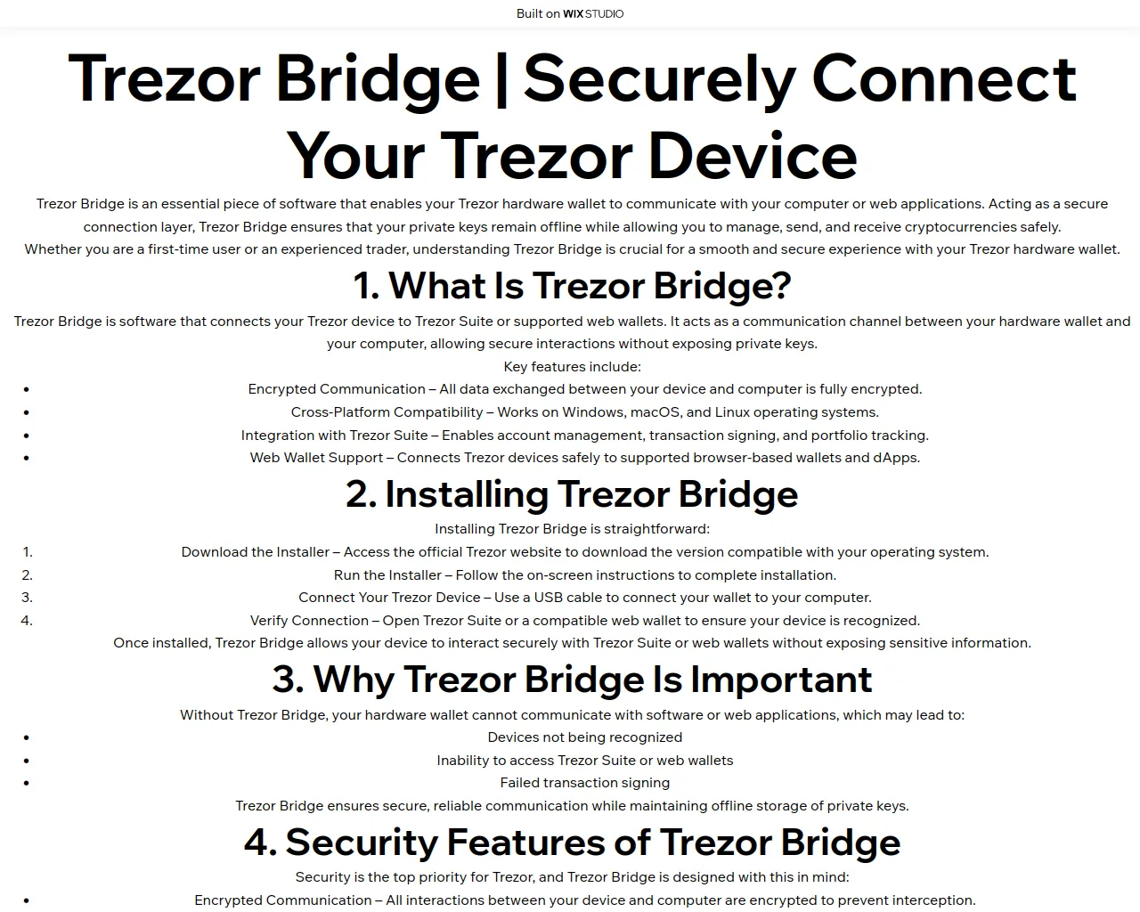 Screenshot of bridge-learnpage.wixstudio.com