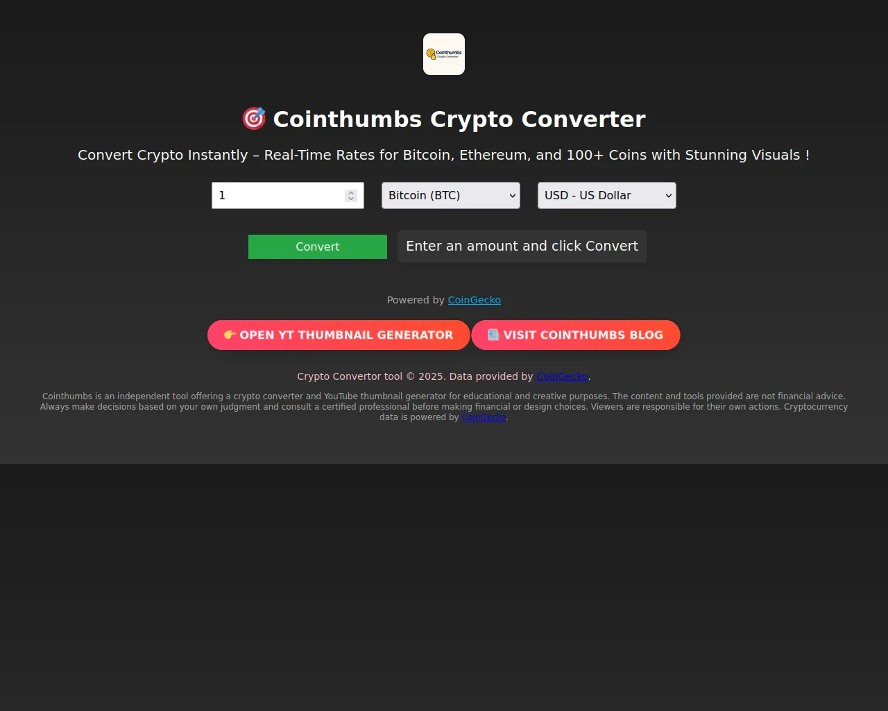 Screenshot of cointhumbs.pages.dev