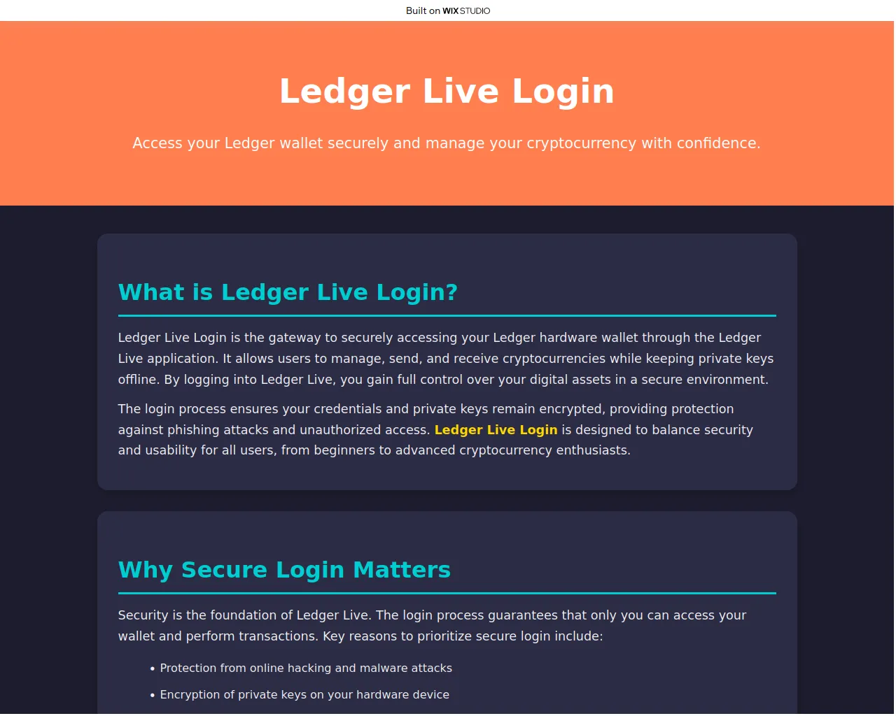 Screenshot of home-logonlive.wixstudio.com