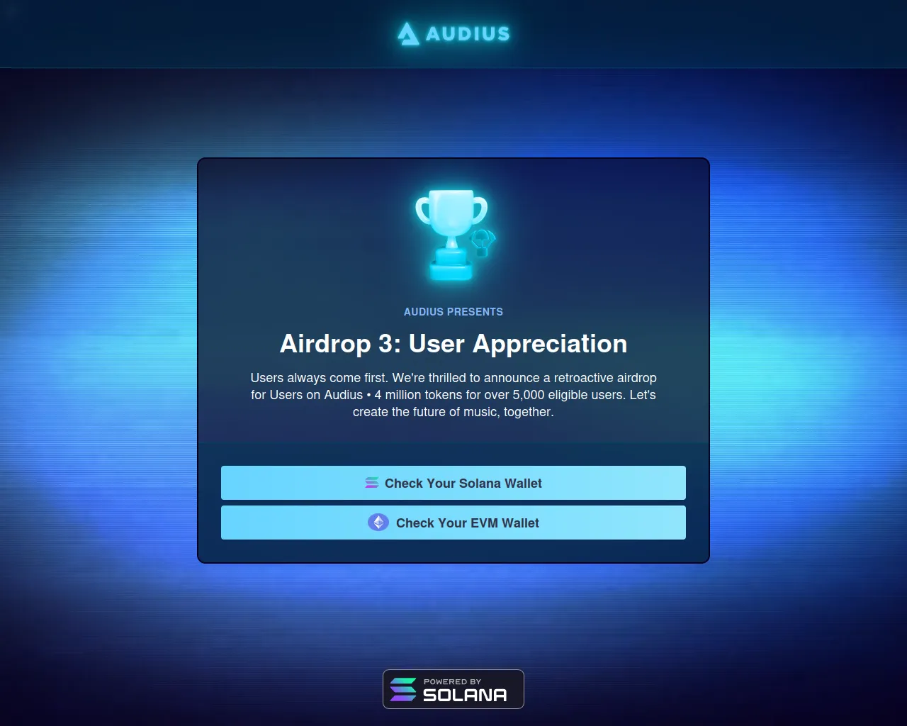 Screenshot of audius-eligibility.com