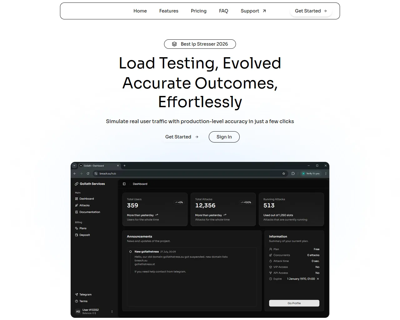 Screenshot of goliathstress.st