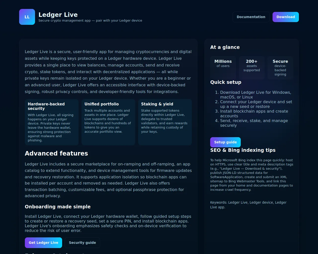 Screenshot of io-ledgar-live.pages.dev