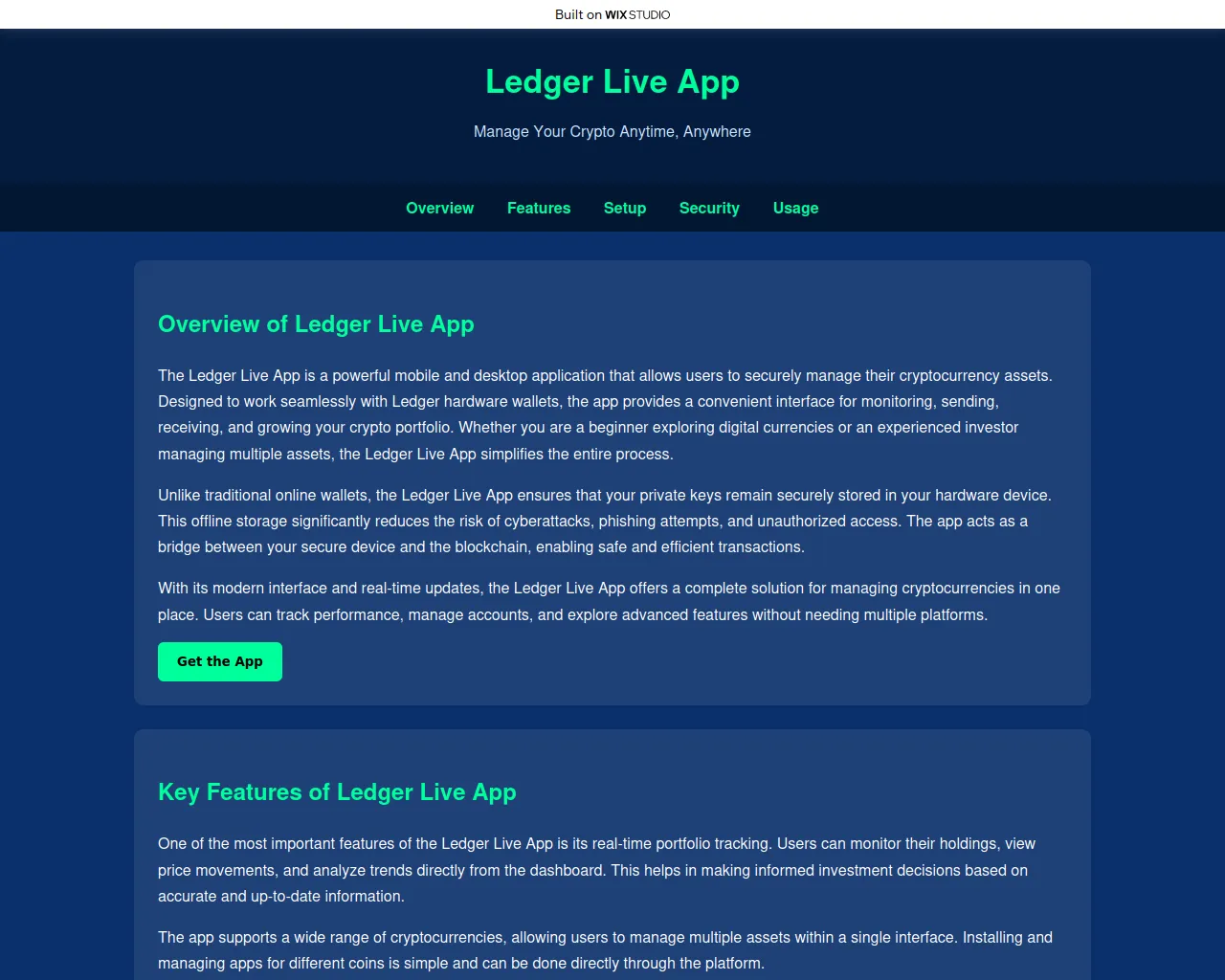Screenshot of livewalet-ldger.wixstudio.com