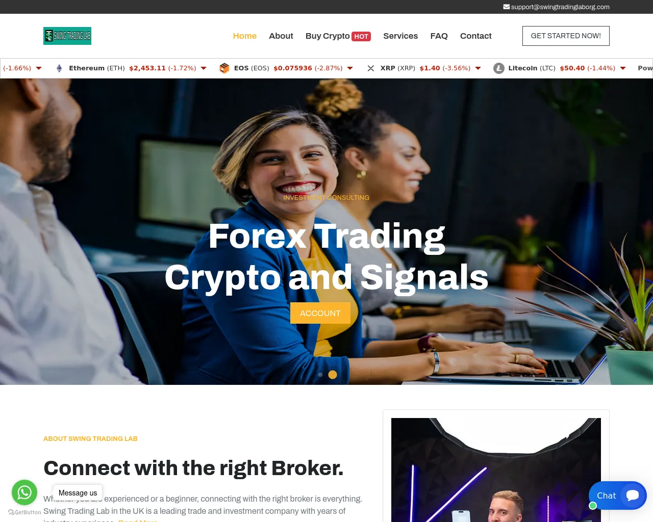 Screenshot of swingtradinglaborg.com