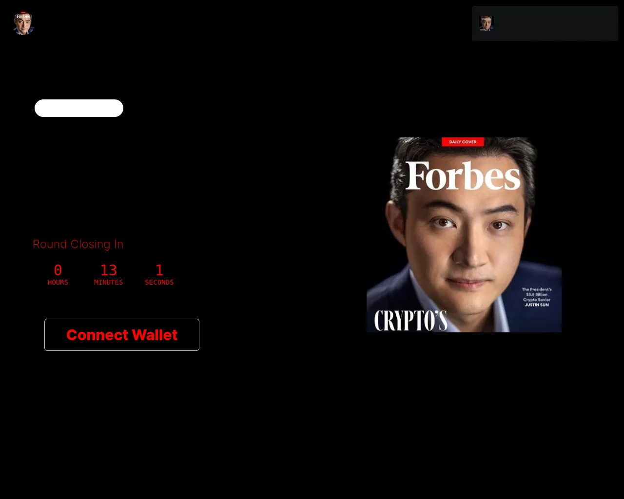 Screenshot of justinsun-allocation.xyz