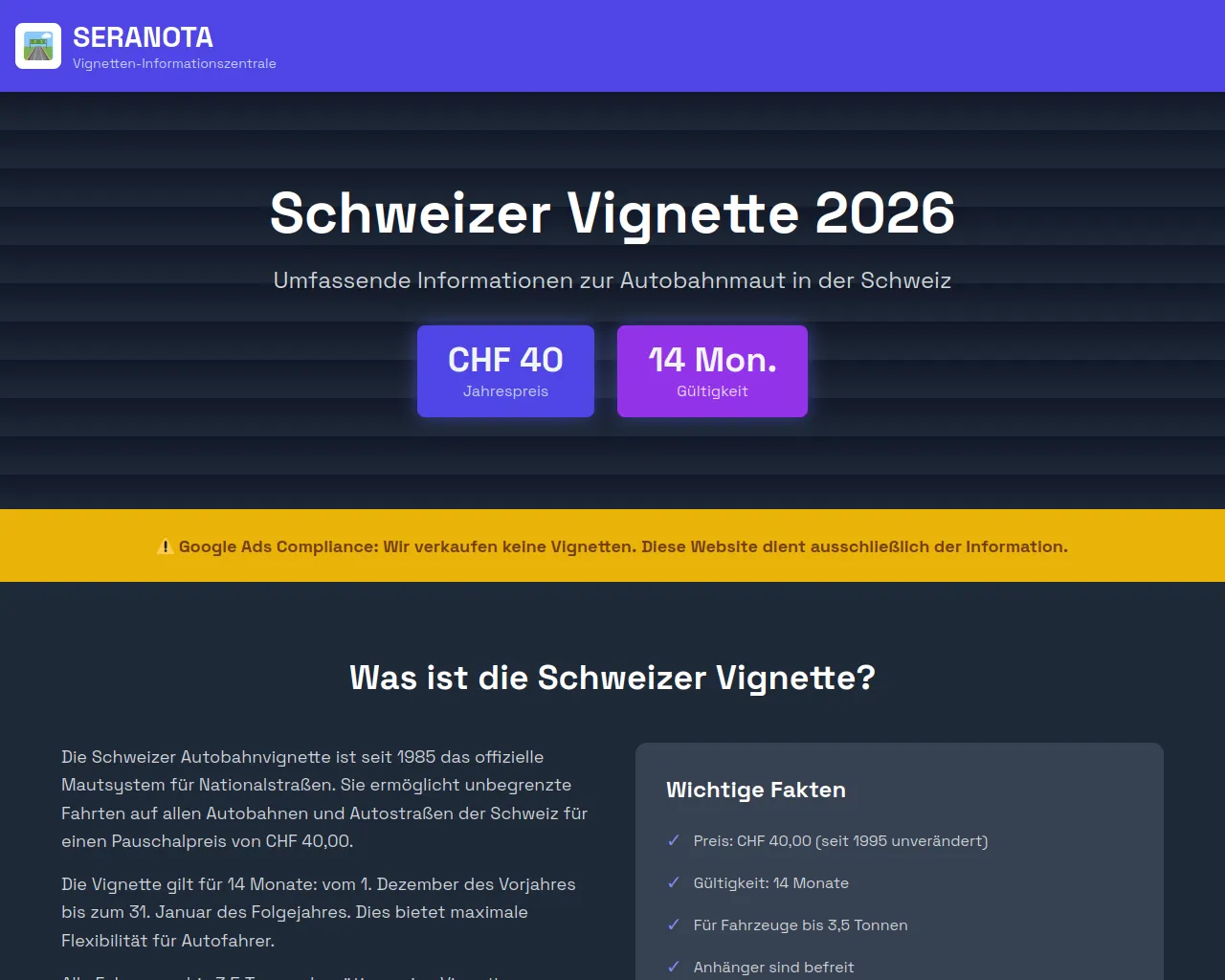 Screenshot of seranota.info