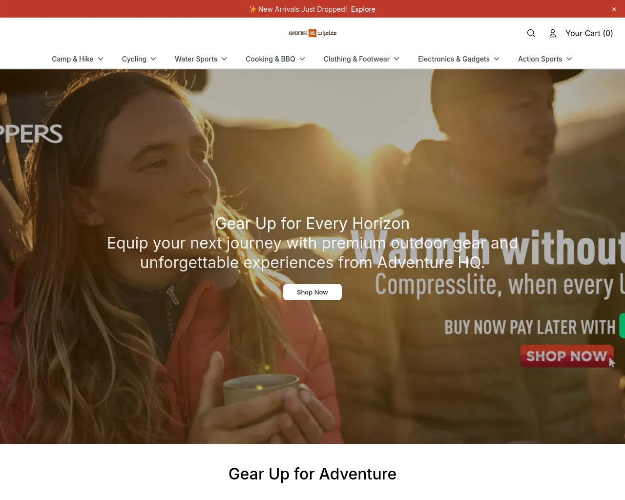 Screenshot of adventurehqsupply.shop