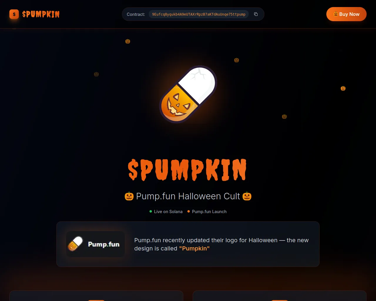 Screenshot of pumpkin-solana.fun