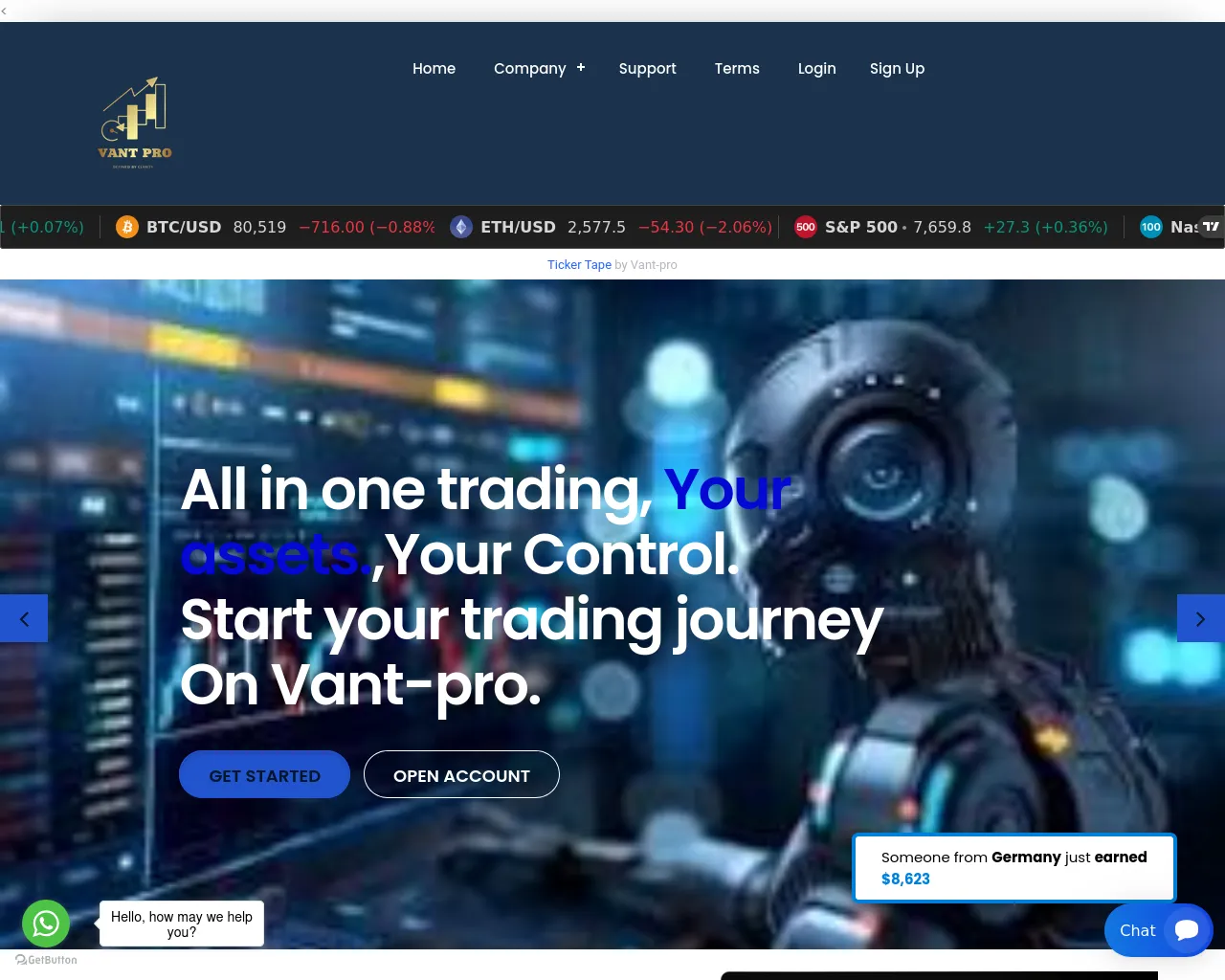 Screenshot of vant-pro.top