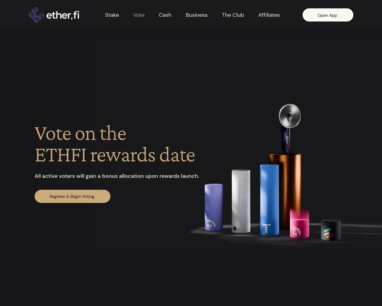 Screenshot of vote.hub-ether.finance