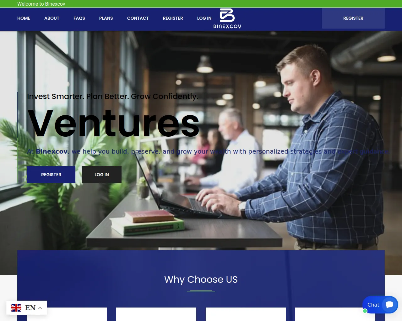 Screenshot of binexcov.com