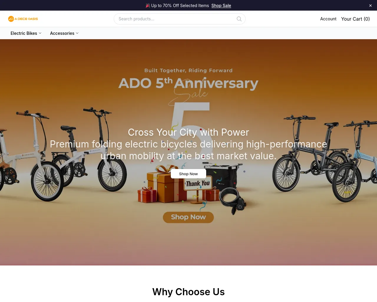Screenshot of adoebike.shop