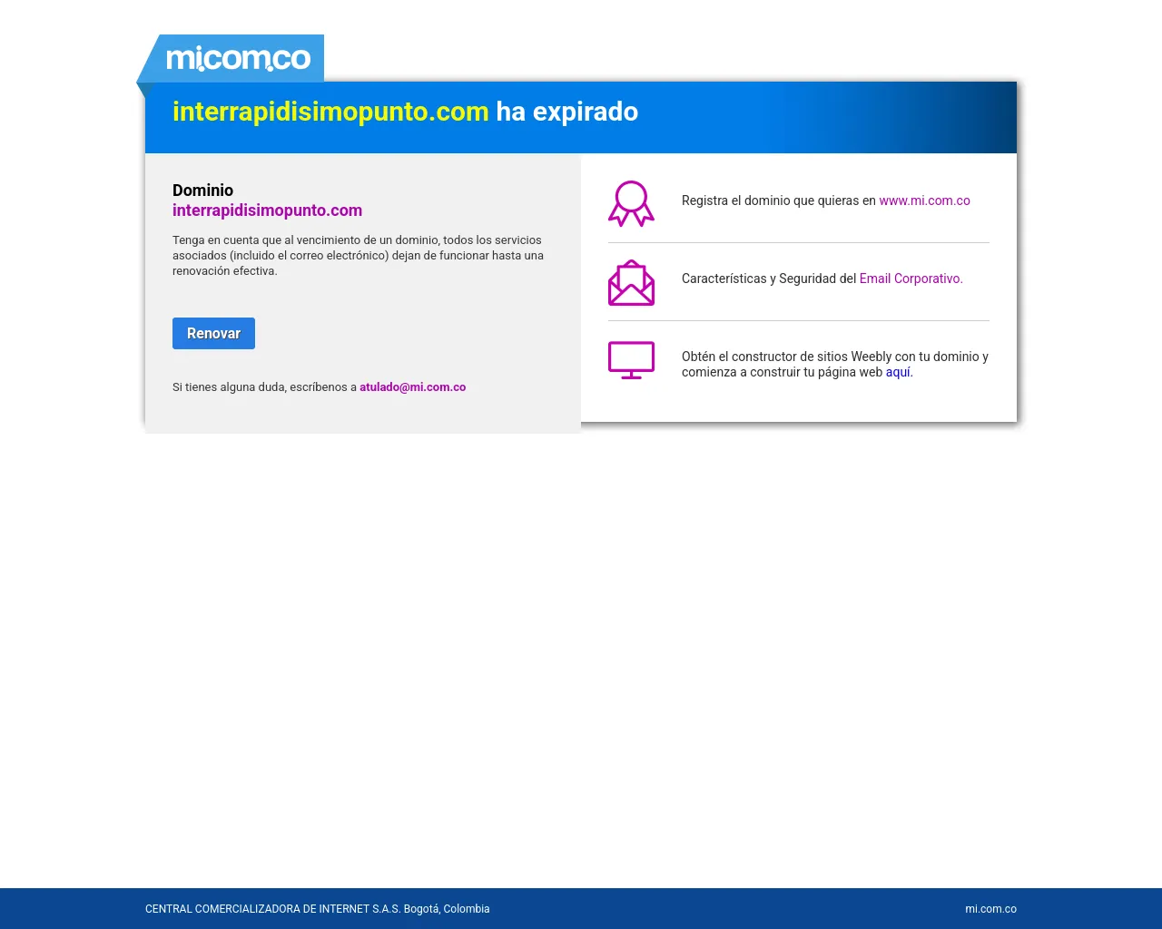 Screenshot of interrapidisimopunto.com