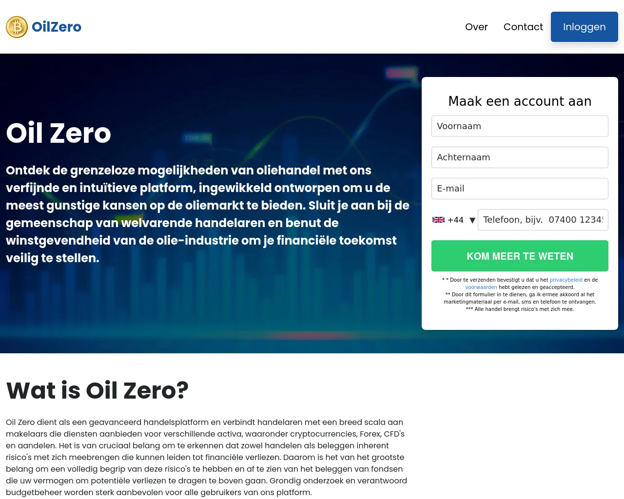 Screenshot of oilzero.nl