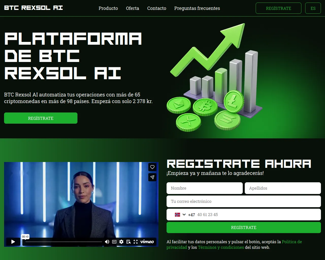 Screenshot of btc-rexsol-ai.com