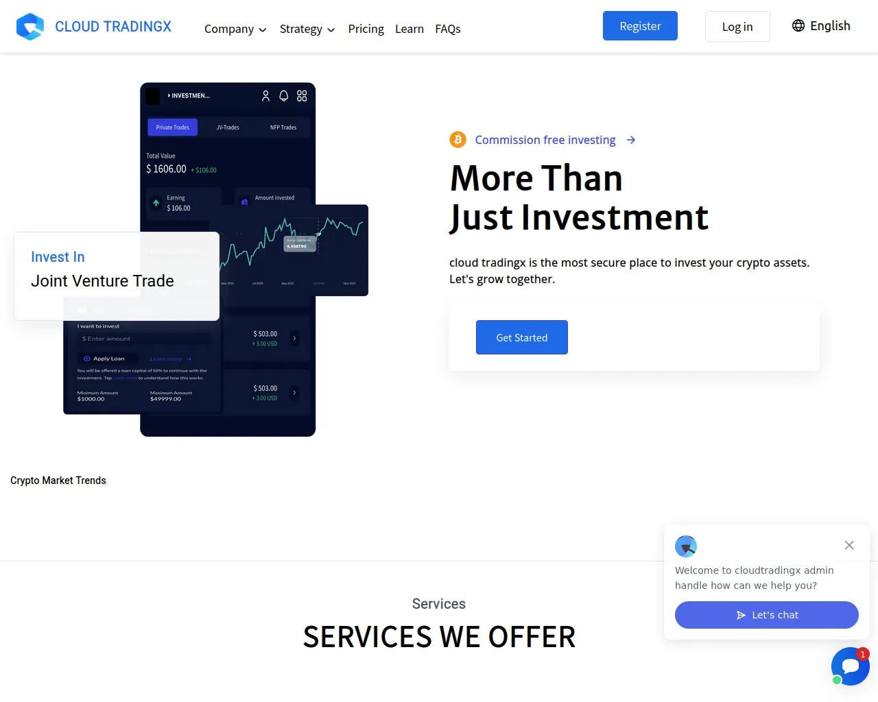 Screenshot of cloudtradingx.com