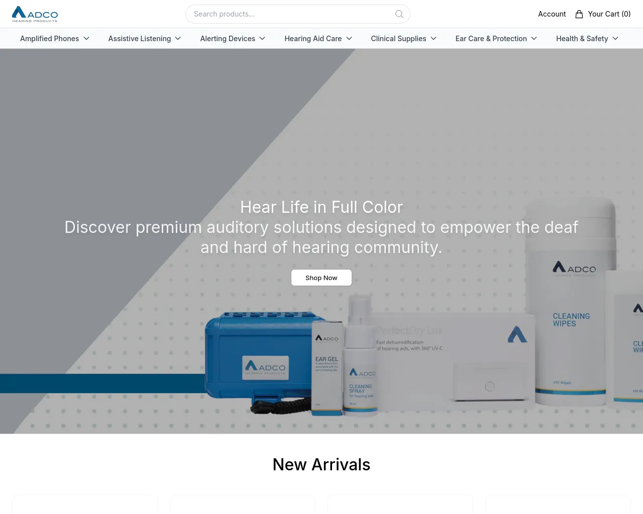 Screenshot of adcohearingstore.shop