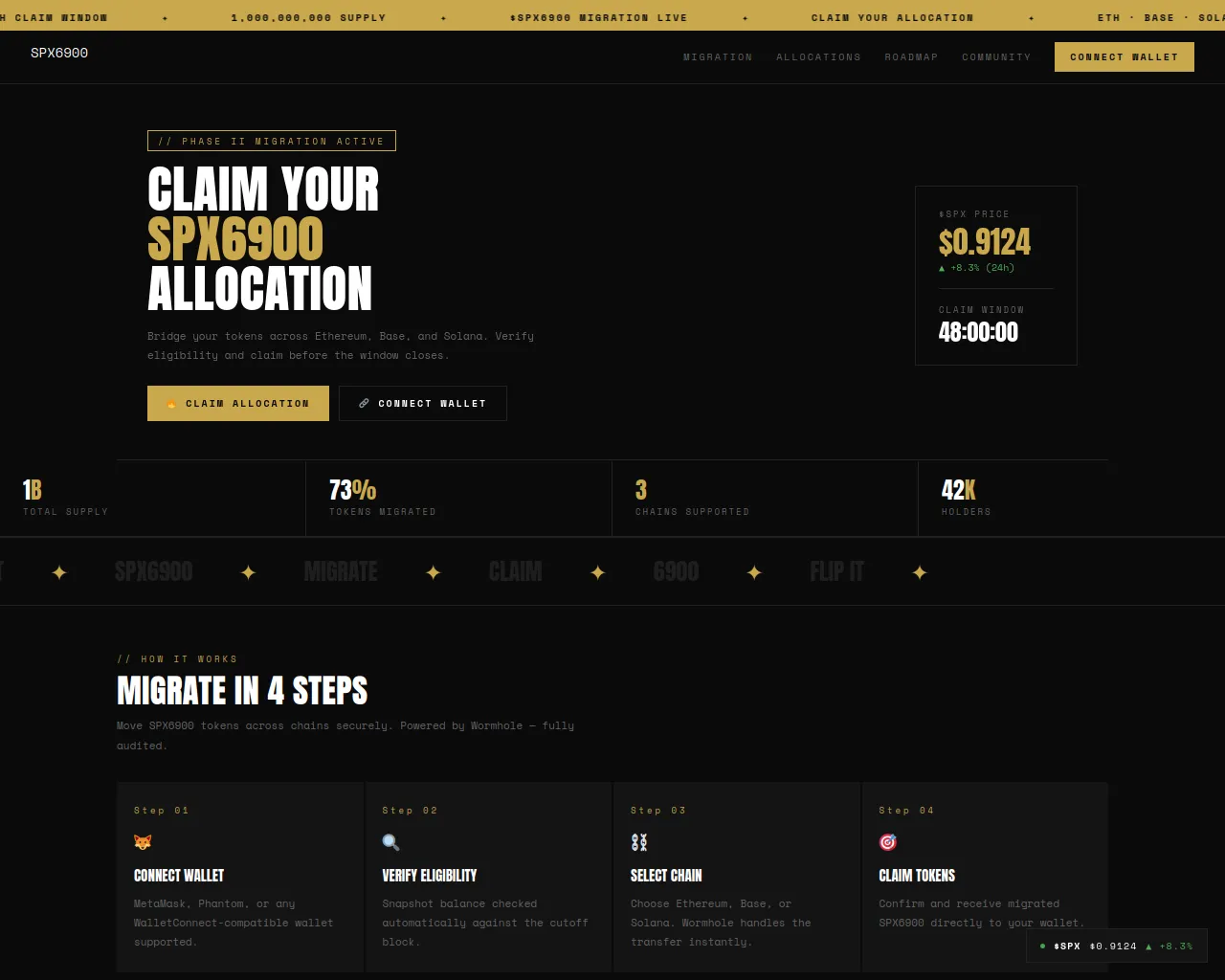 Screenshot of spxtoken.xyz