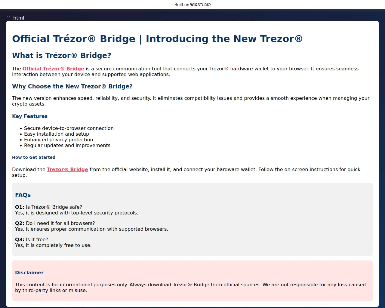 Screenshot of serverbridge.wixstudio.com