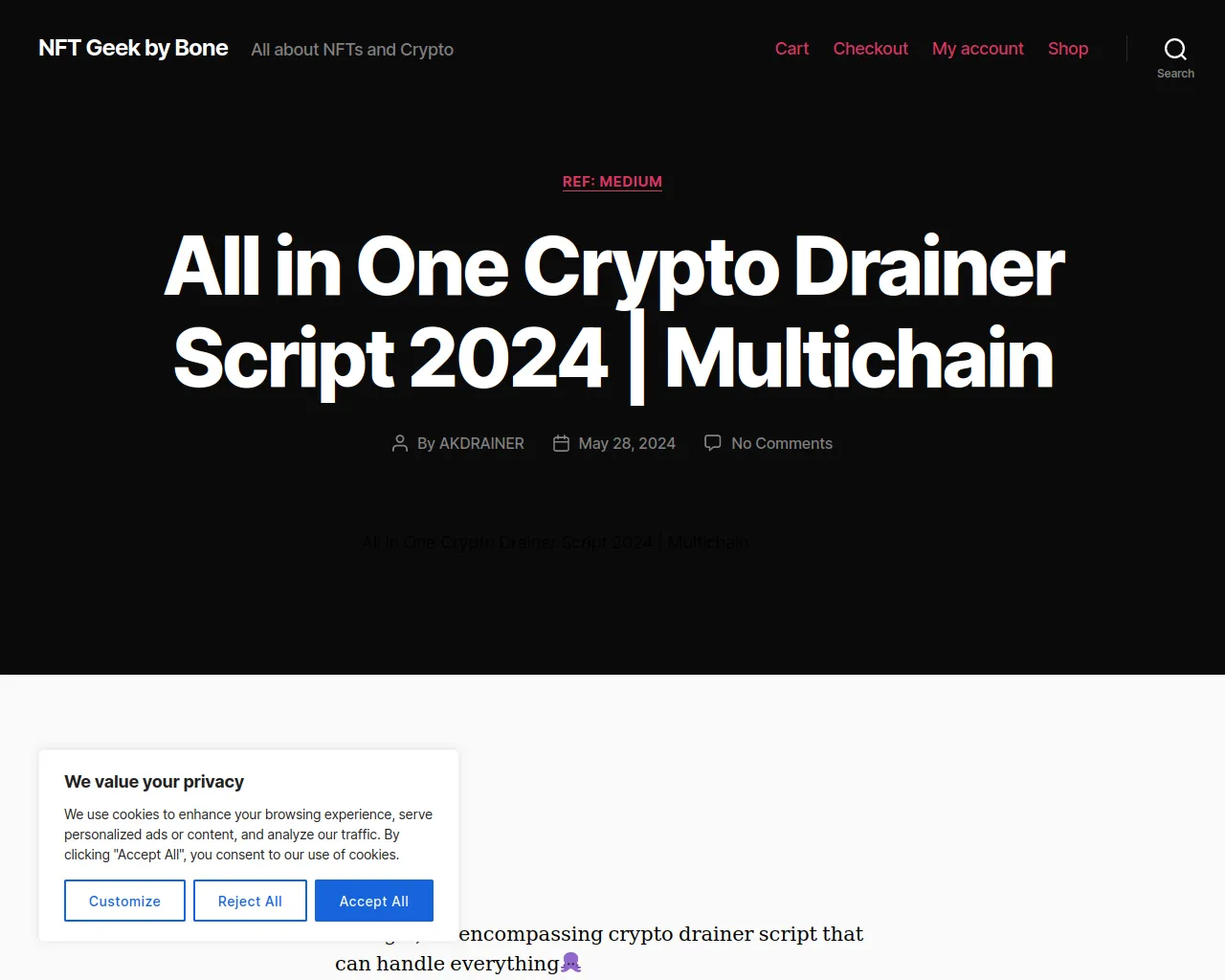 Screenshot of nftgeekbybone.com