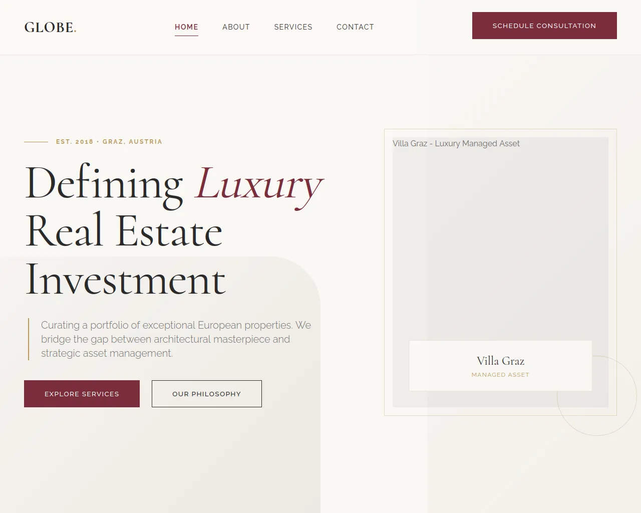 Screenshot of globeluxuries.com