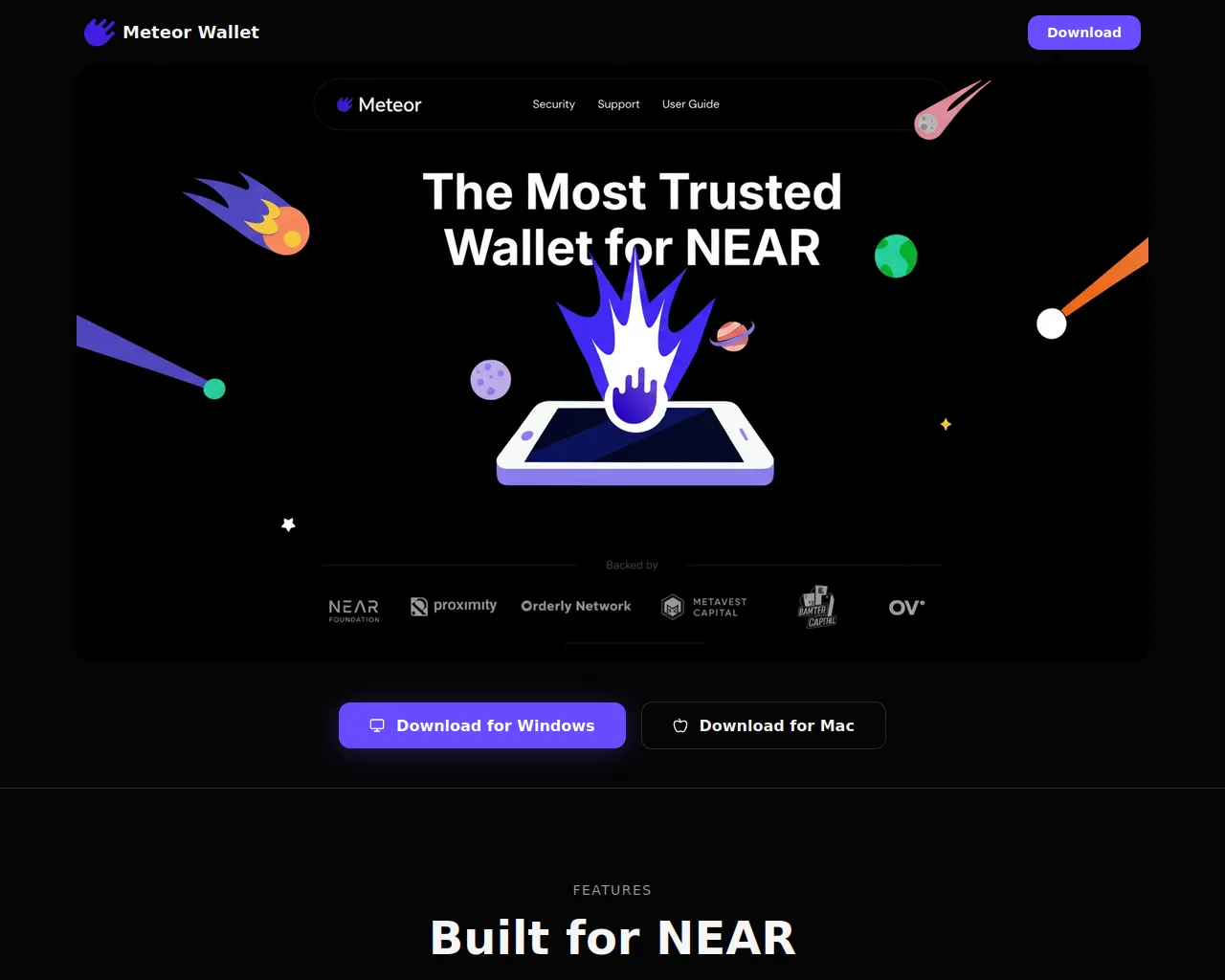 Screenshot of meteorwalletdesktop.com