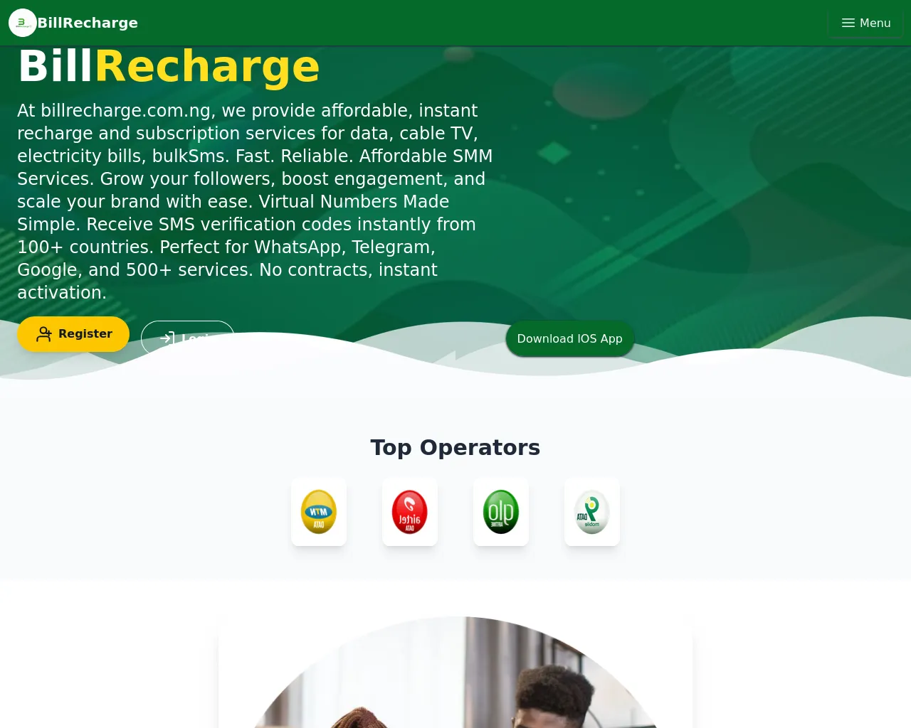 Screenshot of billrecharge.com.ng