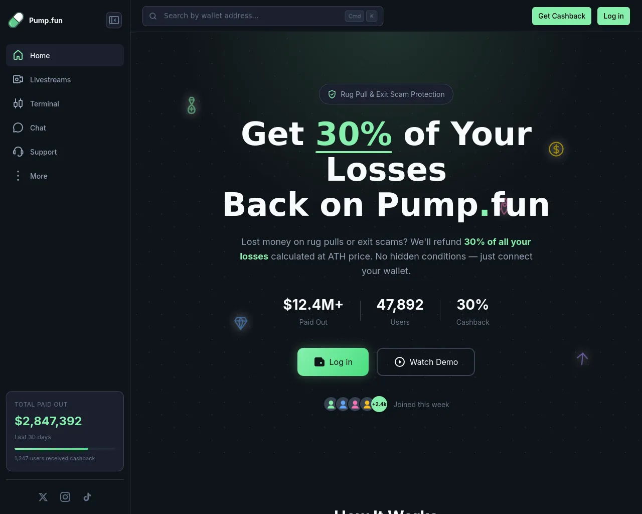 Screenshot of restore-pump.fun