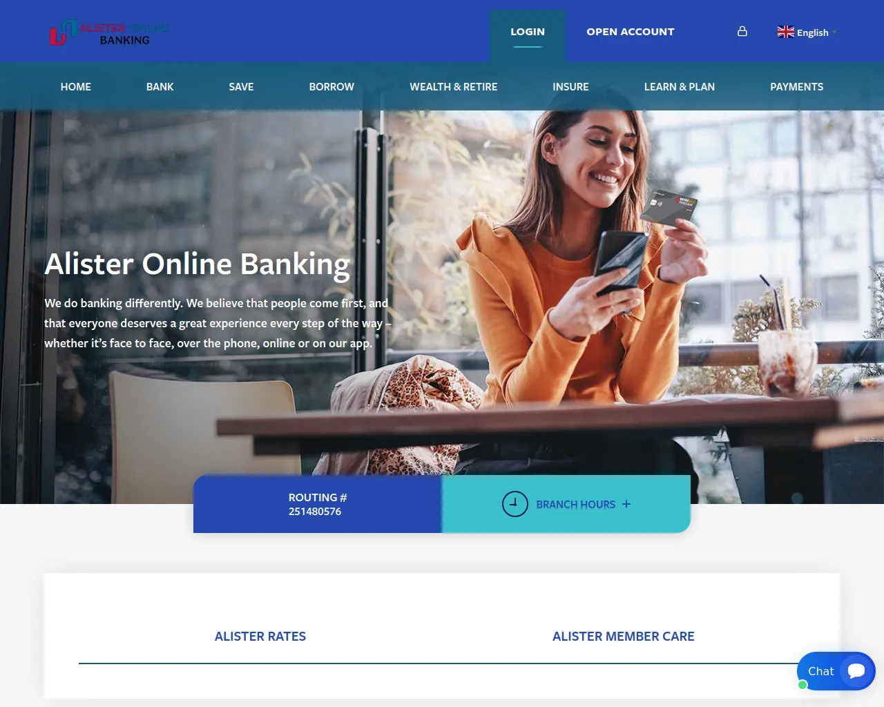 Screenshot of alisteronlinebanking.com