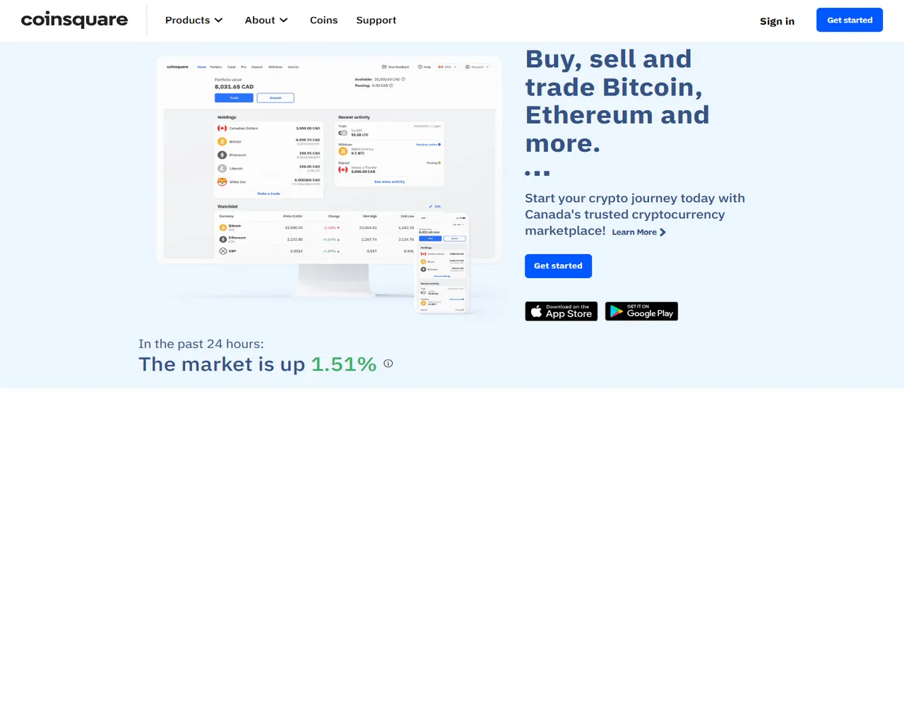 Screenshot of signin-coinsquareca.webflow.io