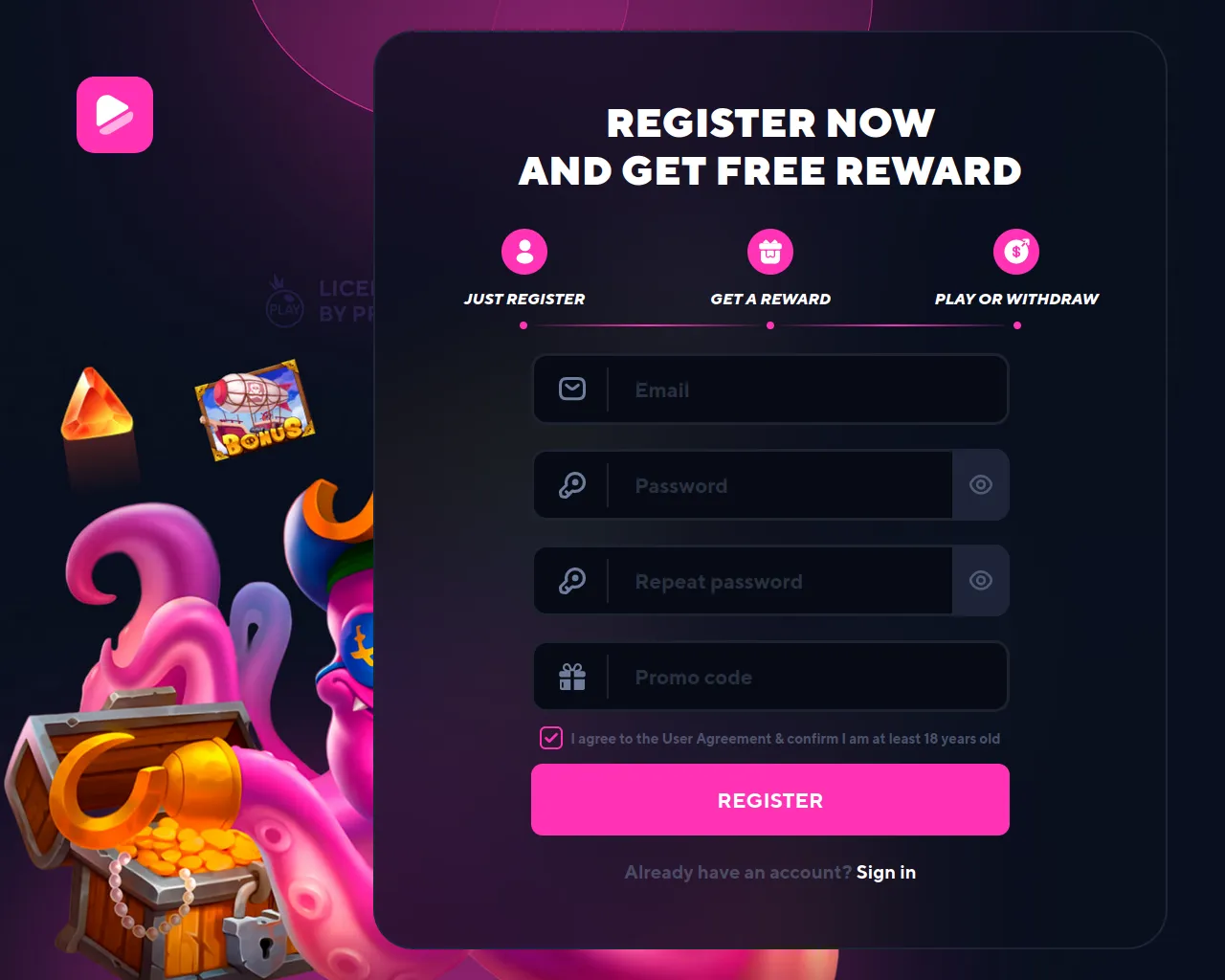 Screenshot of hexspins.com