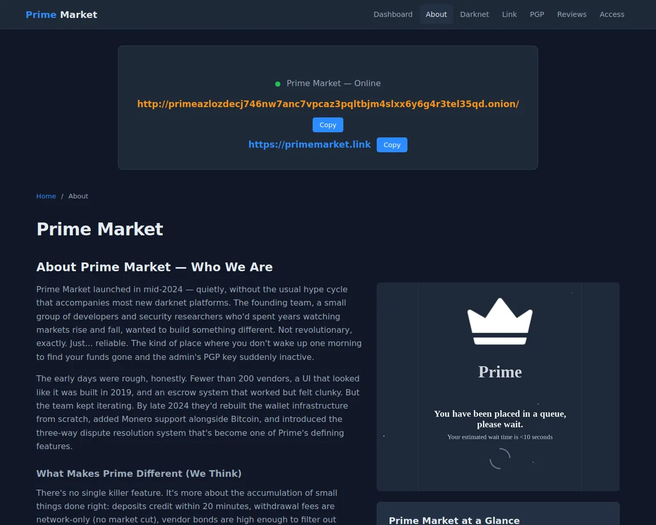Screenshot of primemarkettrading.com