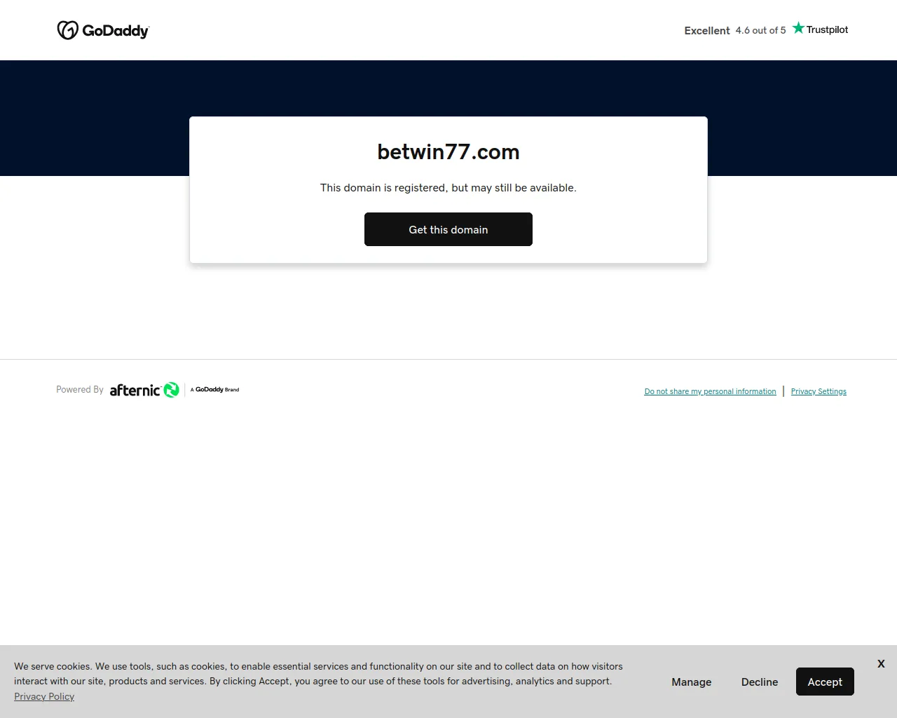 Screenshot of betwin77.com