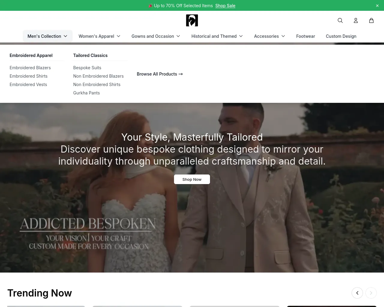 Screenshot of addictedbespokenstyle.shop