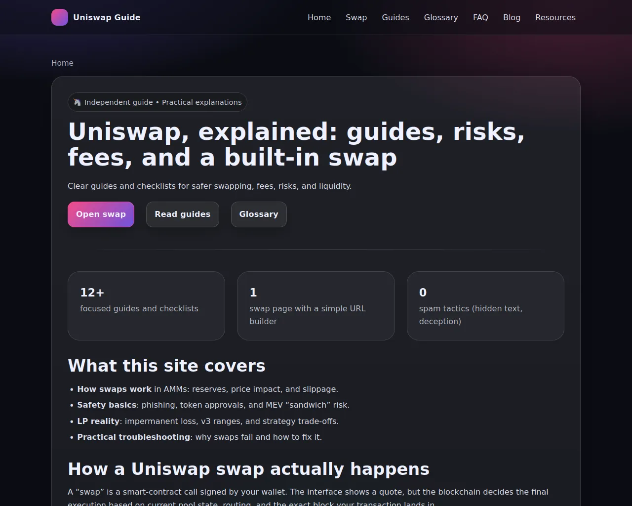 Screenshot of uniswapc.org