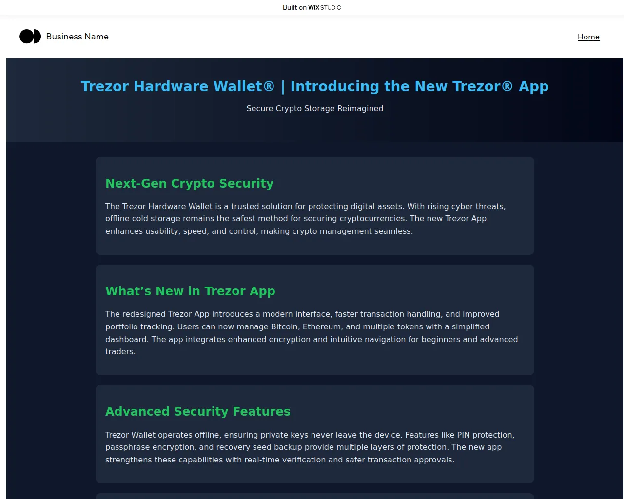 Screenshot of trz-hardware.wixstudio.com