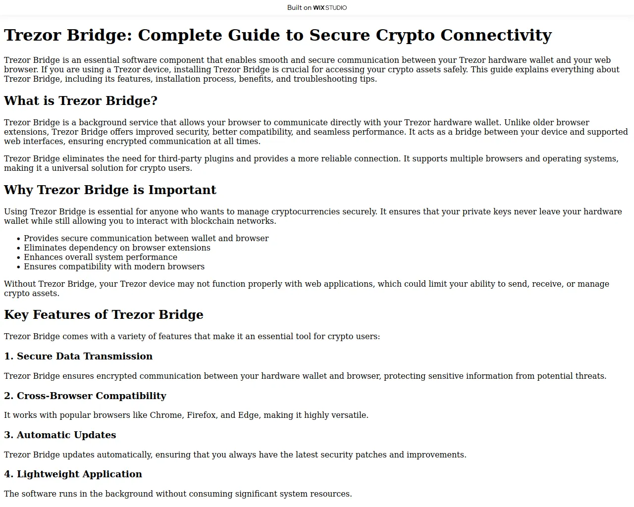 Screenshot of bridgge.wixstudio.com
