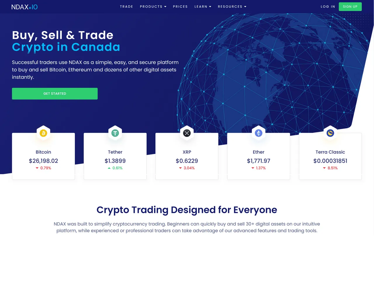 Screenshot of pro-ndax-page-login.webflow.io