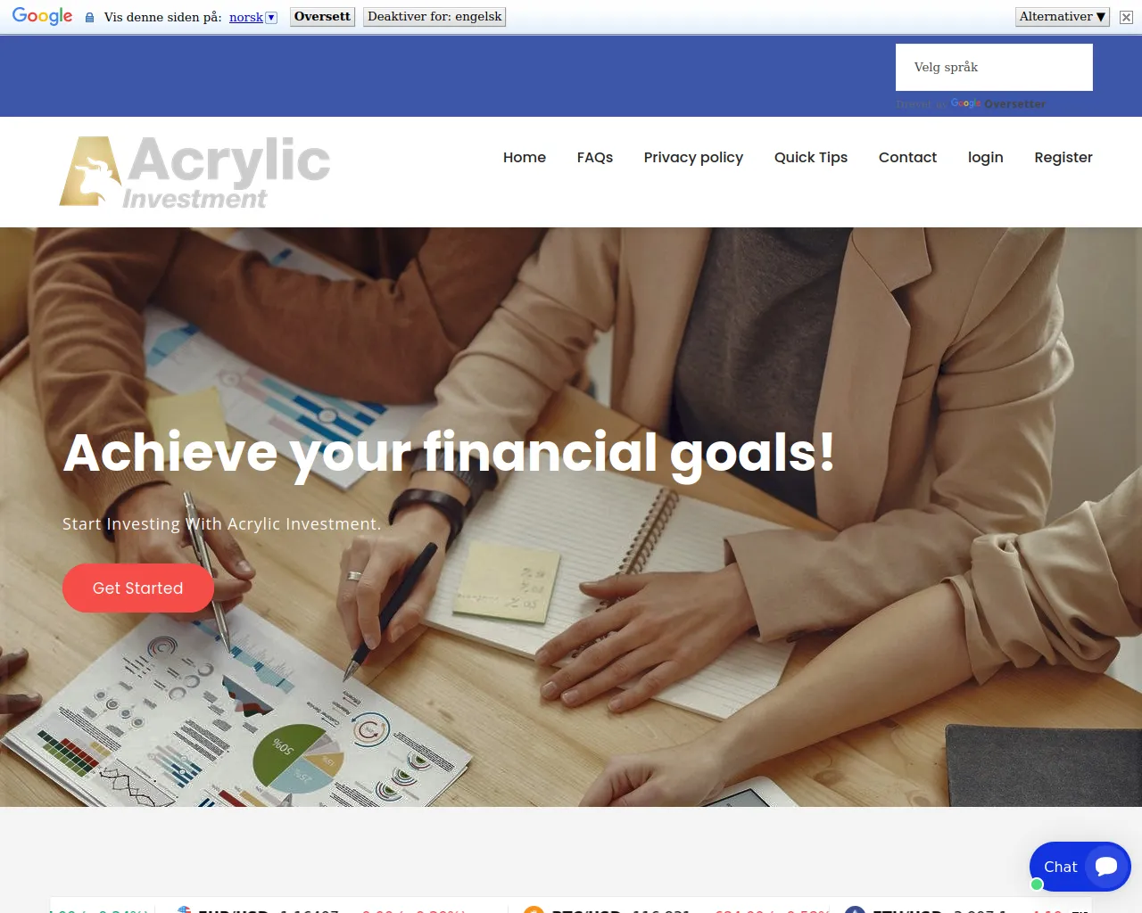 Screenshot of acrylicinvestment.com