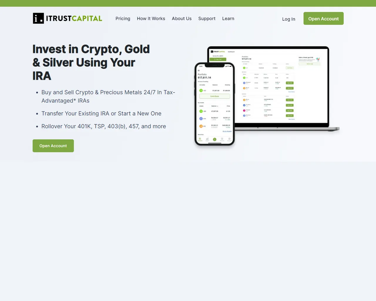Screenshot of itrustcapitalleogiin.webflow.io