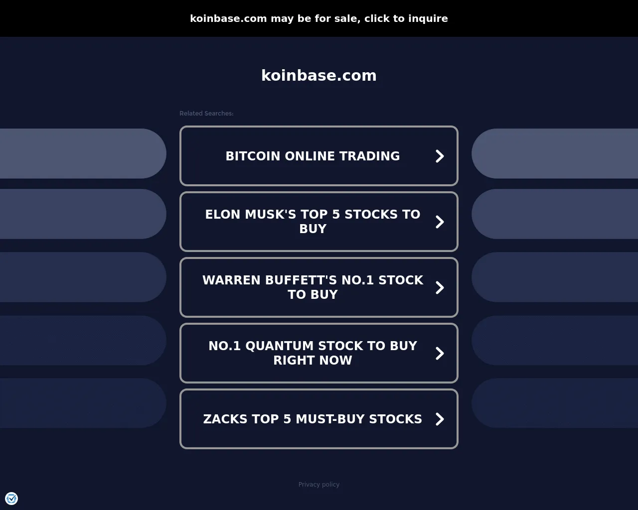 Screenshot of koinbase.com