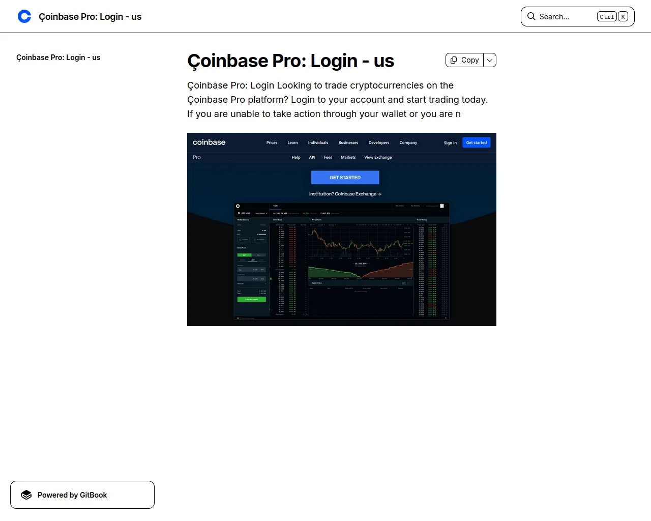 Screenshot of coinbaseeprologin.gitbook.io