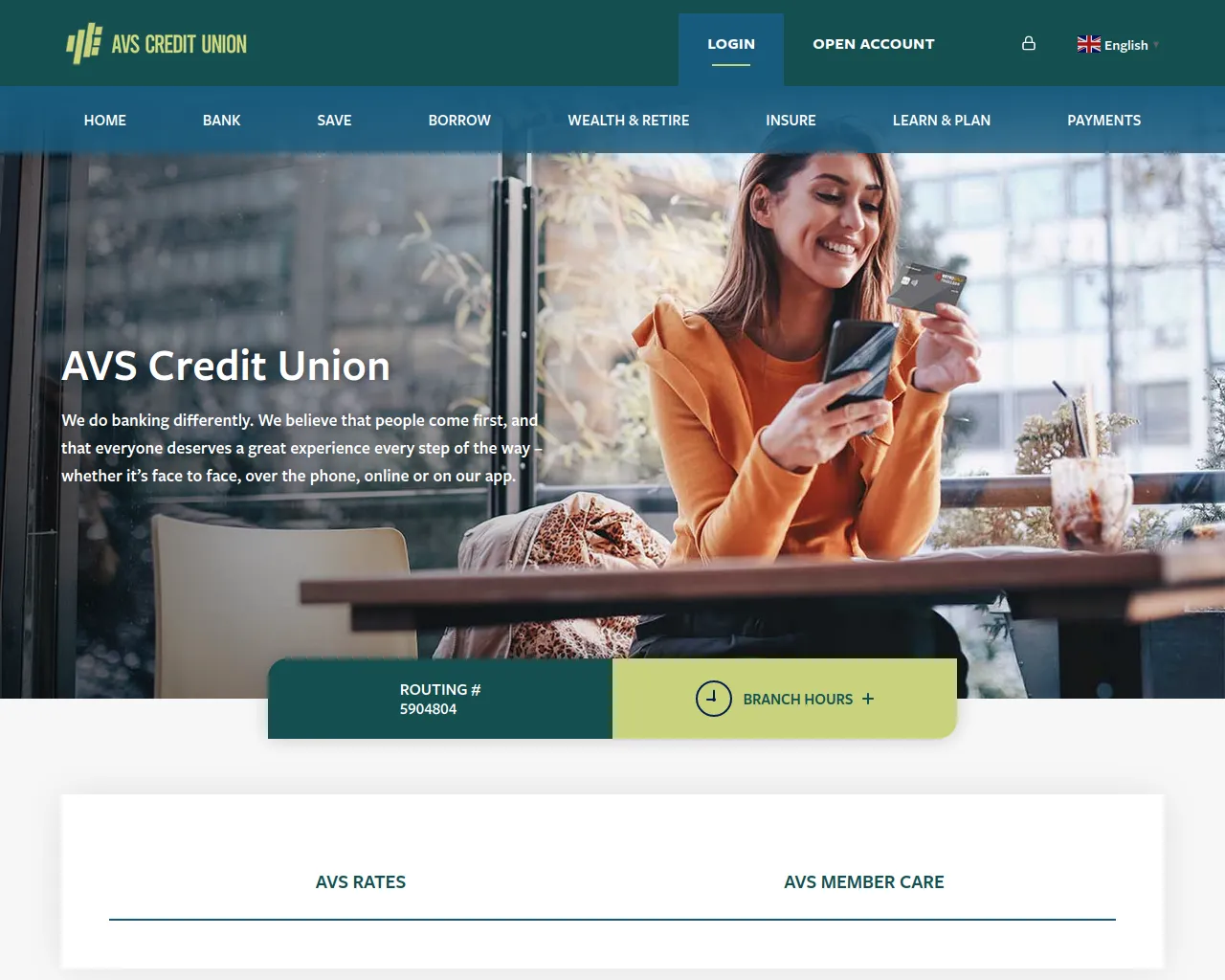 Screenshot of avscreditunion.com