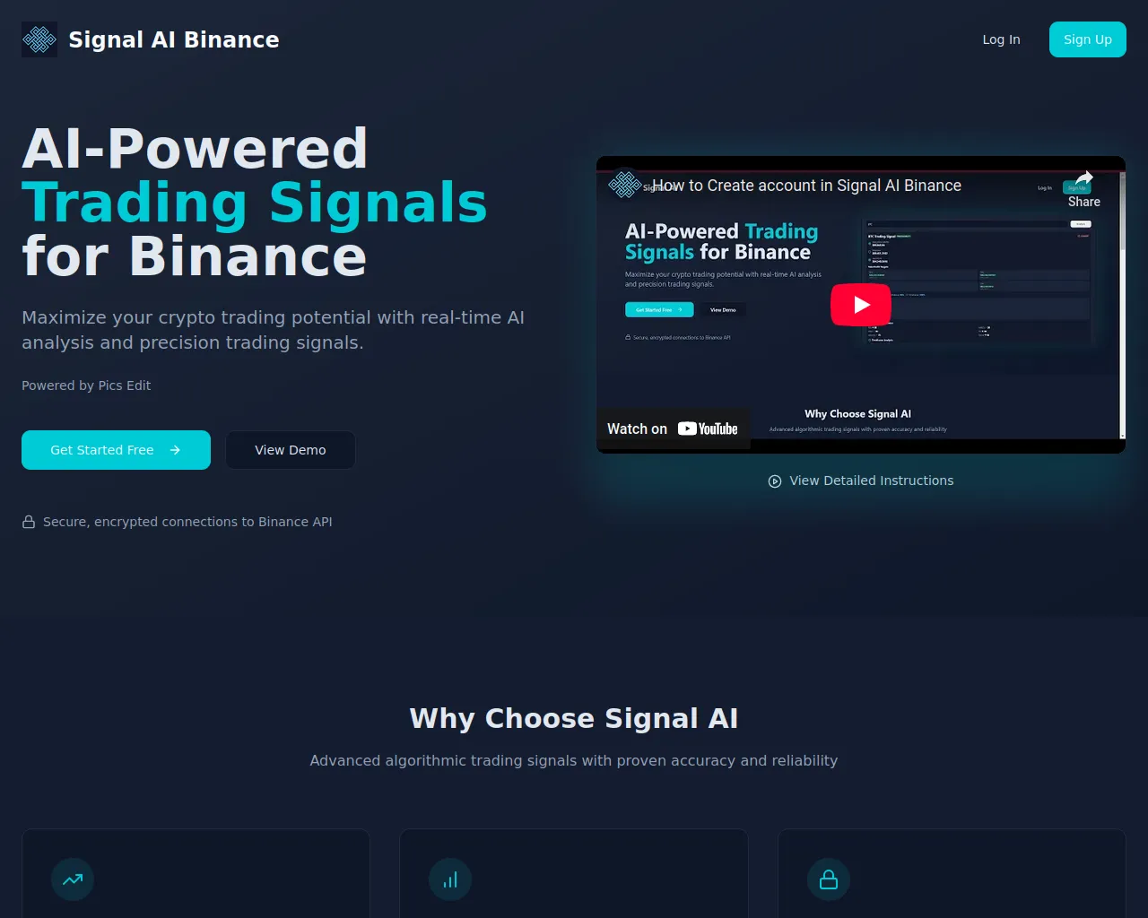 Screenshot of signalai-binance.com