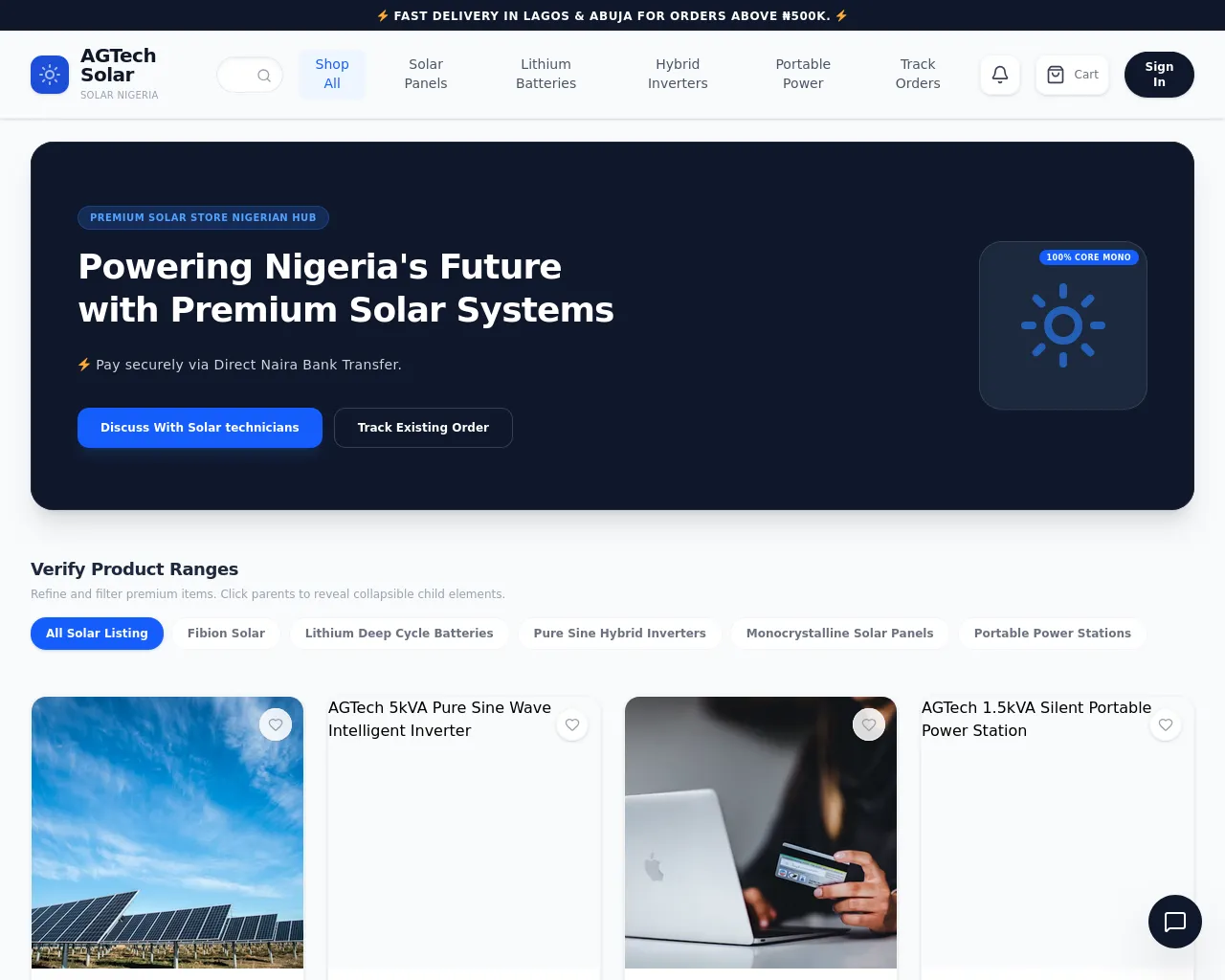 Screenshot of agtechsolar.shop