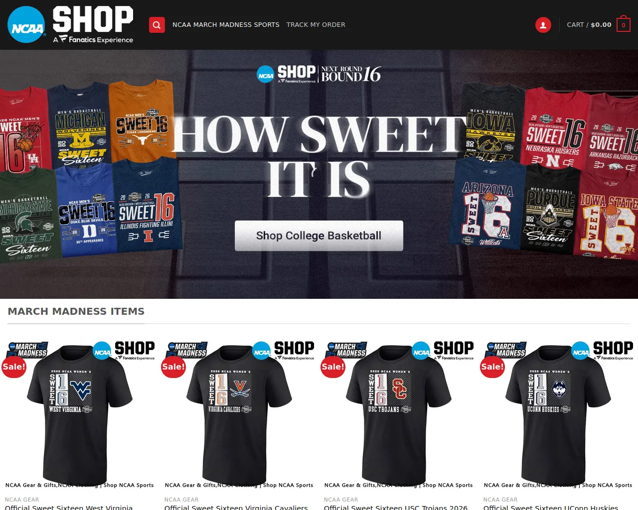 Screenshot of marchmadnessncaasports.com